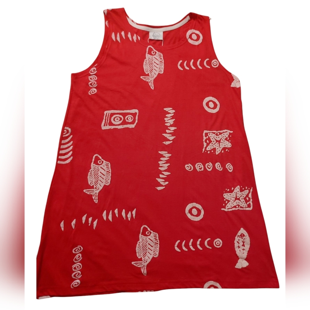 NWOT Magu Distributors Coral Beach/Lake/Pool Swimsuit CoverUp Fish Print